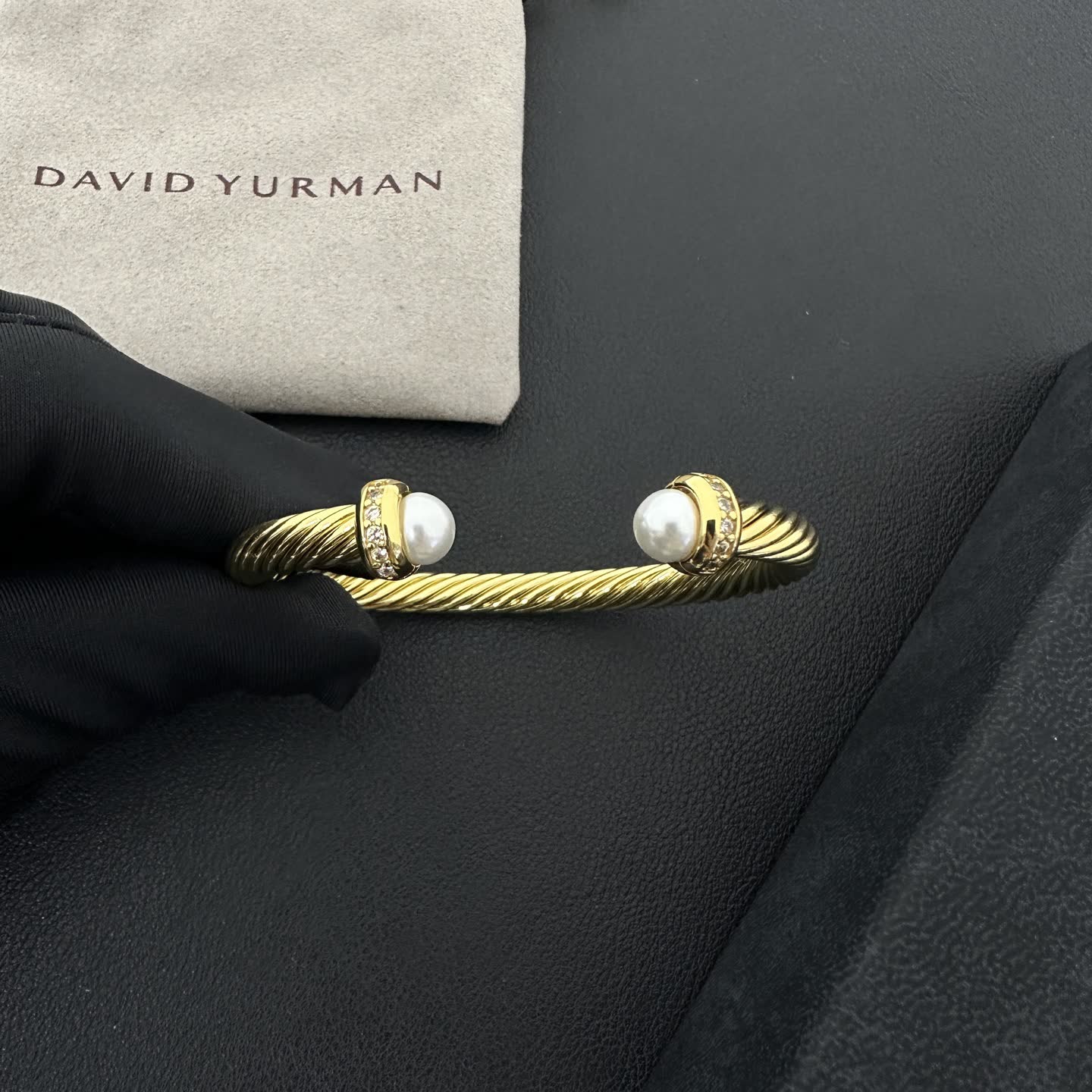 David Yurman Cable Collectibles Pearl Cuff Bracelet